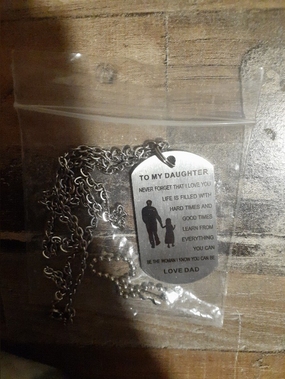 New "To My Daughter" Engraved Dog Tag